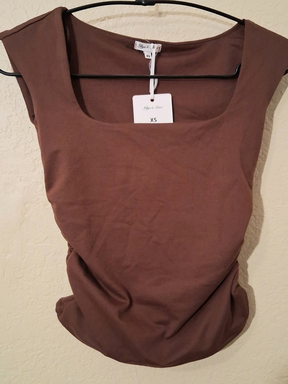 Lilys & Lace Scoop Neck Brown Tank Top